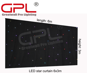 LED Star Curtain 6x3m RGB