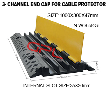 PVC 3- channel End Cap for Cable Protector